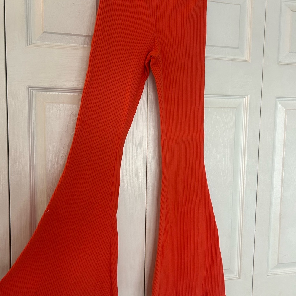 aerie Orange Boot Cut Flare Pants